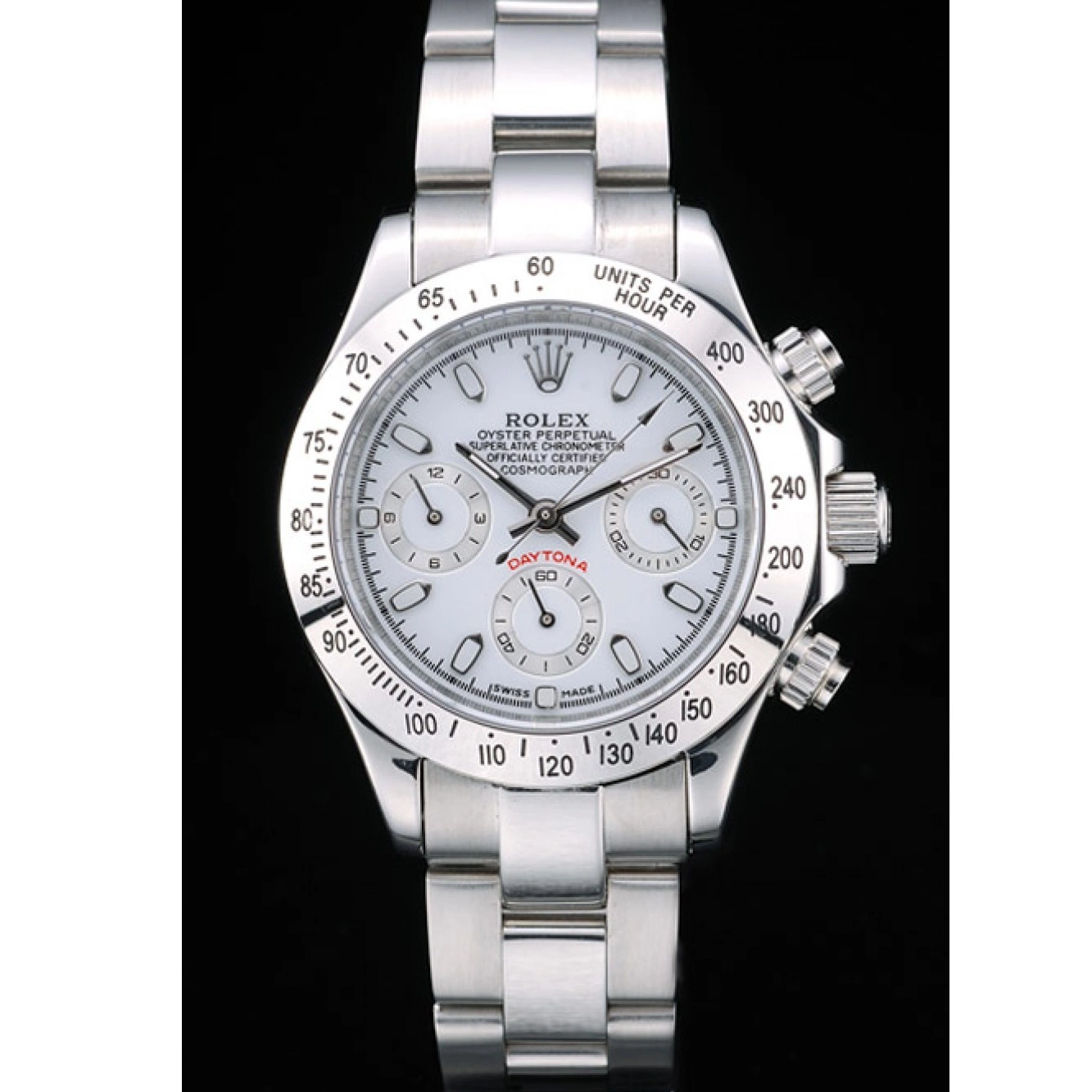 Steel Rolex Stainless Dial Case Tachymeter Lady Daytona White 0726